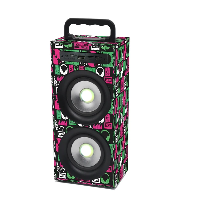 Outdoor Portable Party Graffiti Wooden Speaker Audio Player Use Computer Mobile Phone Wireless Bluetooths Speakers - ANKUX.COM