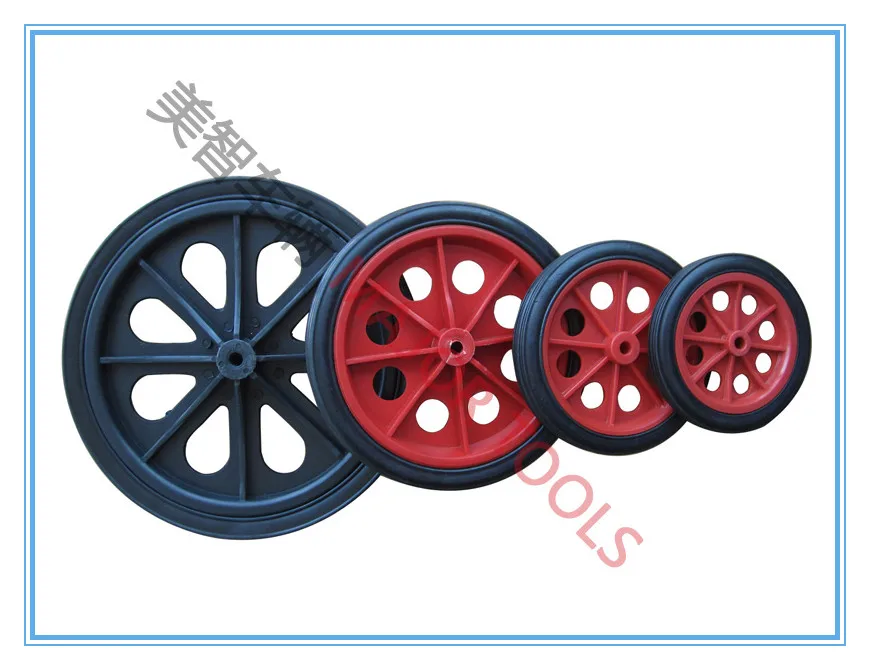 4.5 Inch Middle Hollow Plastic Rim Solid Rubber Wheel For Toys/trunk