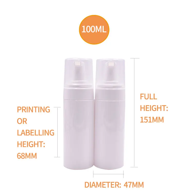 Wholesale Eco Friendly 30ml White Foaming Bottle Mousse,Travel Size