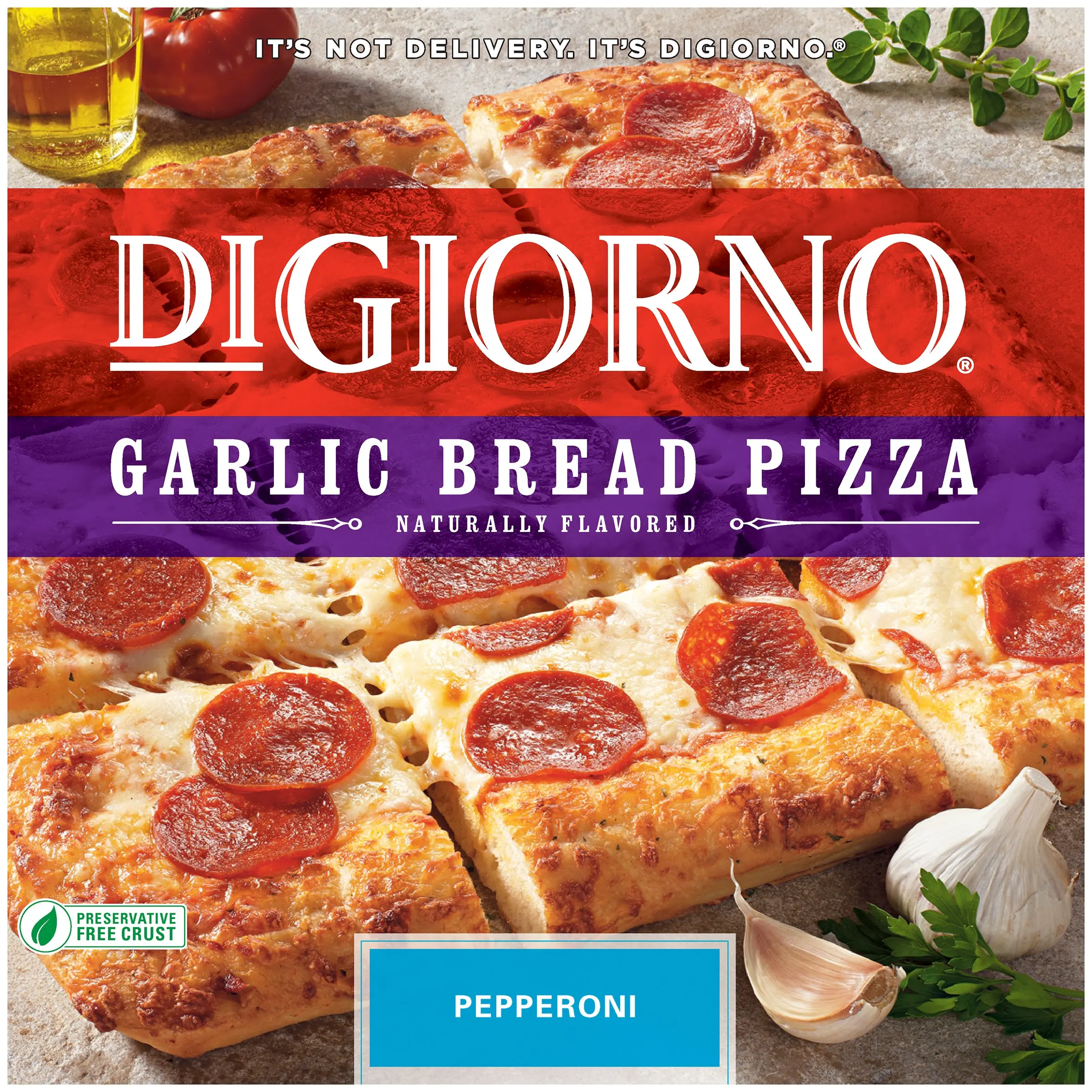 Buy DiGiorno Frozen Pizza Pepperoni, Garlic Bread Square Pizza, 30.7 oz