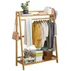 Bamboo Clothes Rack Simple Floor Bedroom Shelf