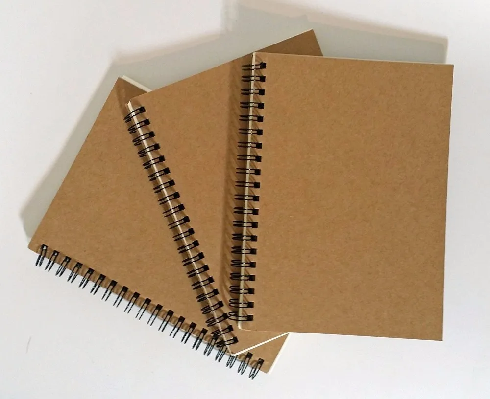 Brown Kraft Paper Blank Notebook Scrapbook With Spiral Bound - Buy ...