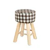 fabric cushion wooden leg stool 3 leg round stool