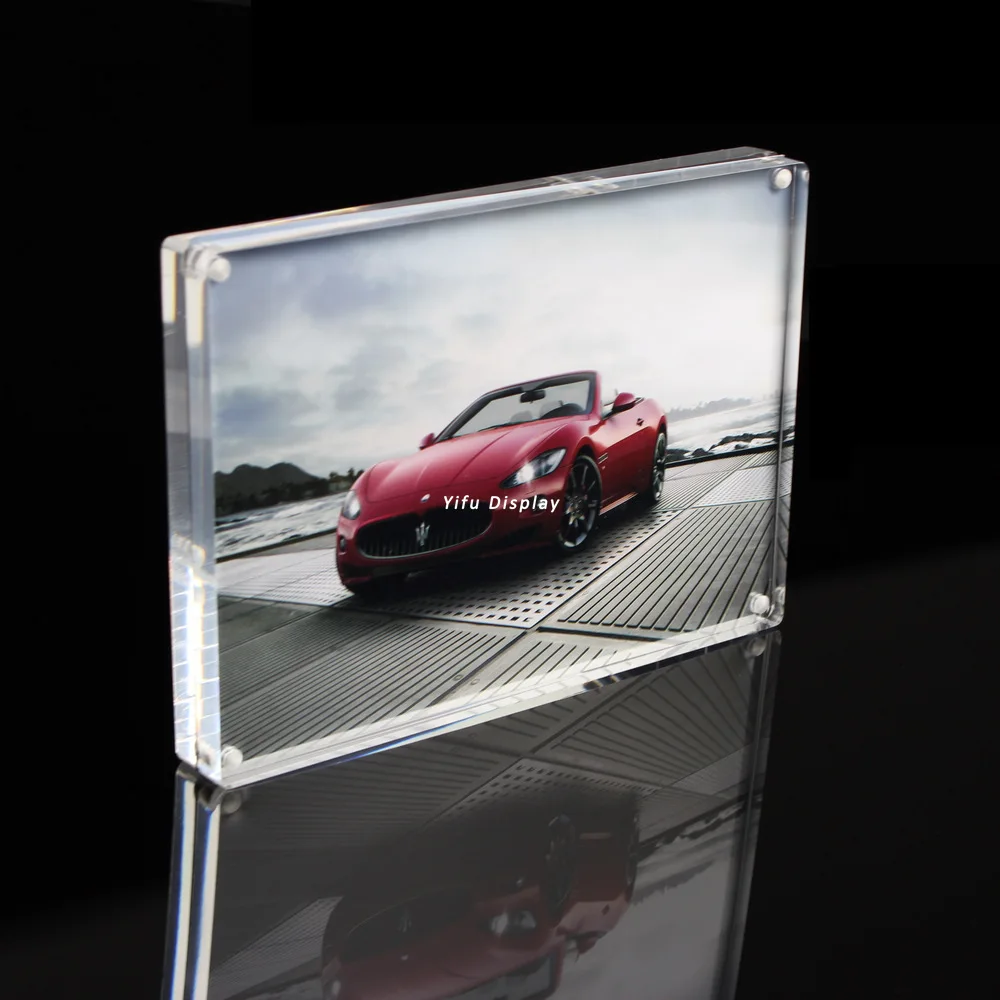 Clear Mini Magnetic Glass Plexiglass Acrylic 4x6 5x7 6x8 8x10 Magnet Photo Picture Block Booth 3086