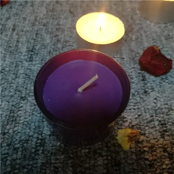 Decorative purple scented 1% lavender glass cup tealight candles