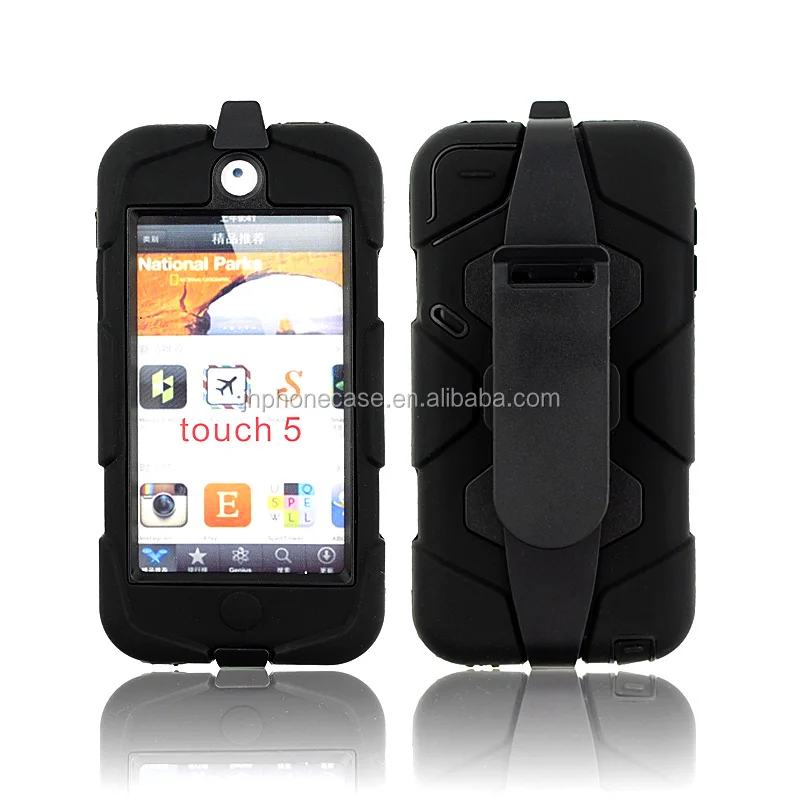 NEW Hybrid Rugged Rubber Hard Case for Apple iPod Touch 4 4th Gen Black 200+SOLD 