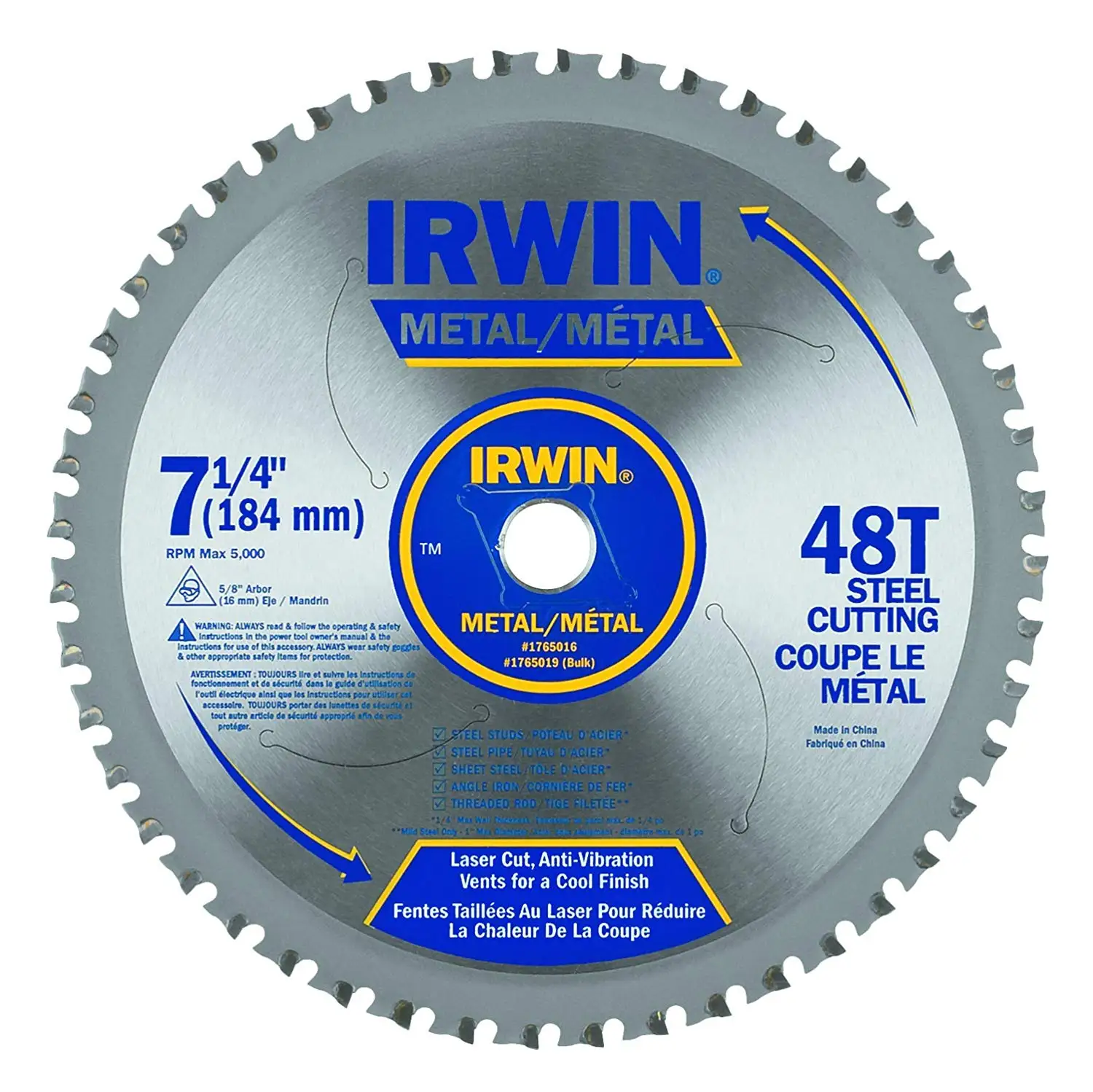 Porter /& Cable 14103 72 Tooth Riptide Dry Metal Cutting Circular Saw Blade