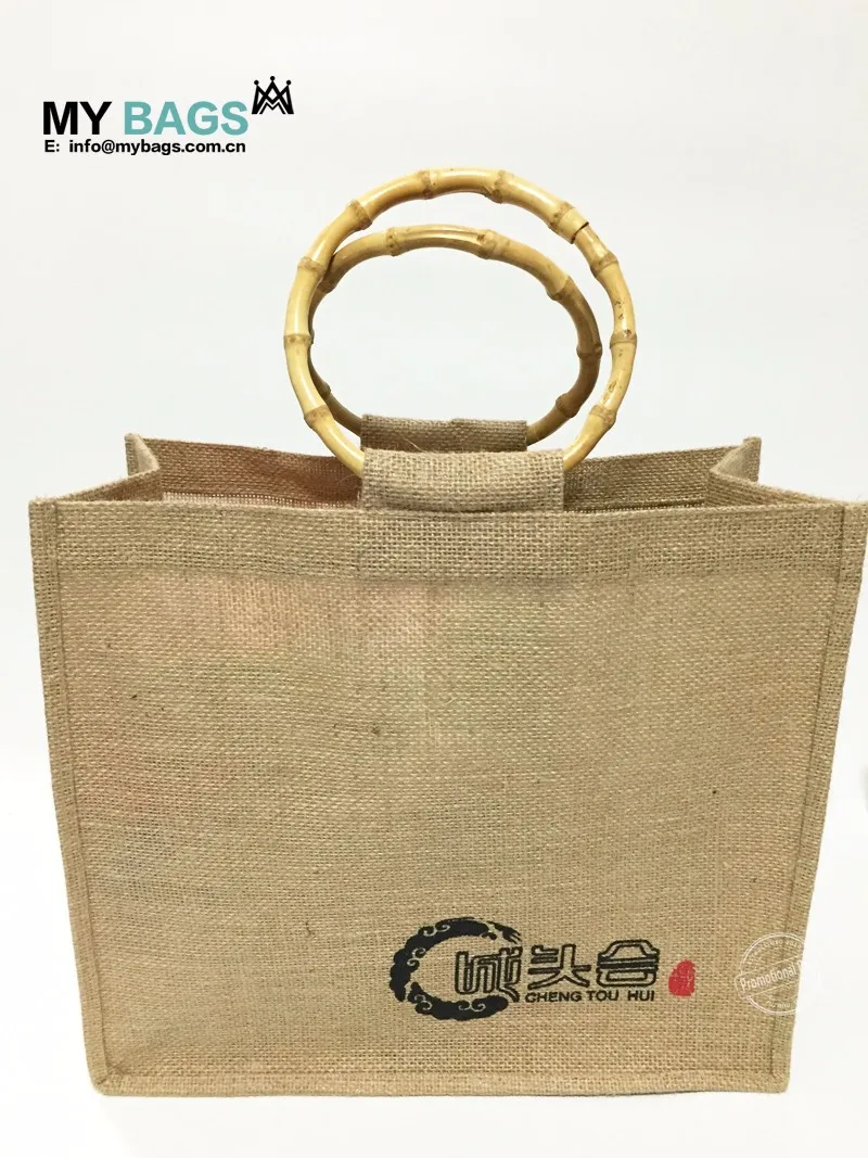jute bag with bamboo handle