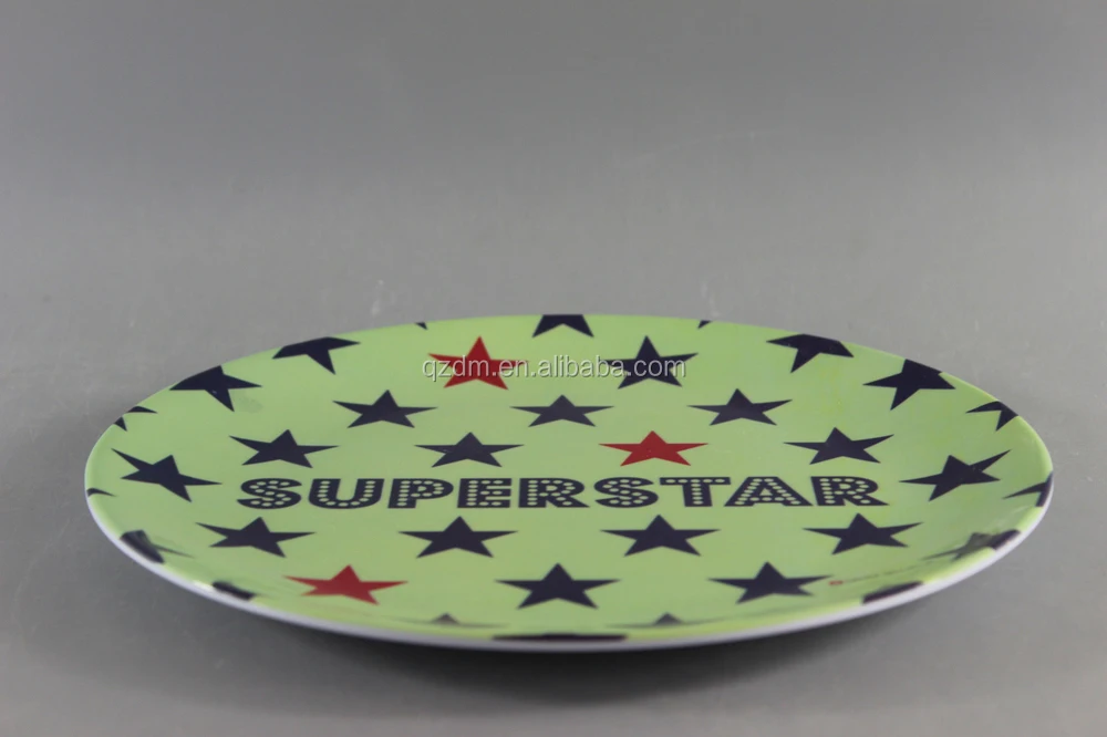 Star Print Melamine Round Dessert Plate