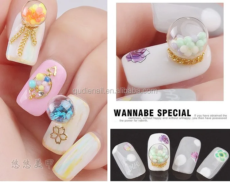 Newest Nail Art Tools Empty Crystal Ball For Nail Diy Design