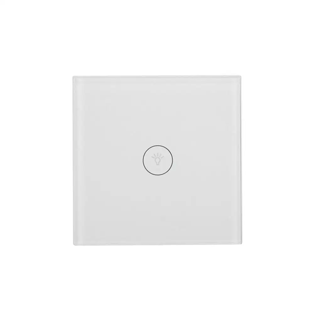Smart WiFi Touch Switch Glass Panel, Supported Amazon Alexa, Google Home, iOS Android App (1 Gang, 1pcs, White)