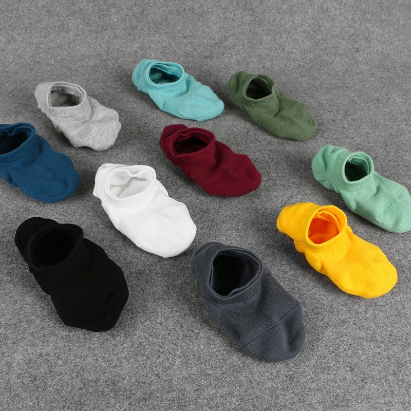 Candy Color Solid Color Summer Mesh Shallow Mouth No Show Socks Wholesale Men Invisible Custom Non Slip Socks