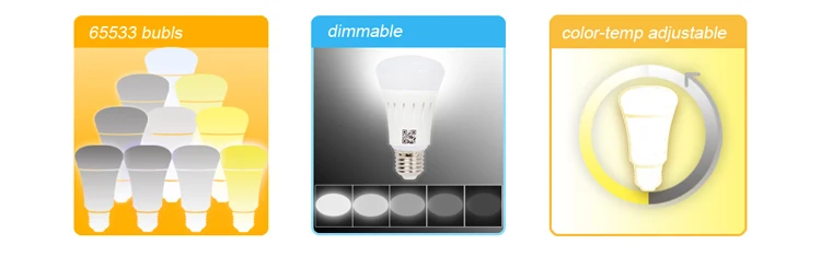 multi-purpose e27 7w zigbee dimmable color tunable smart led bulbs