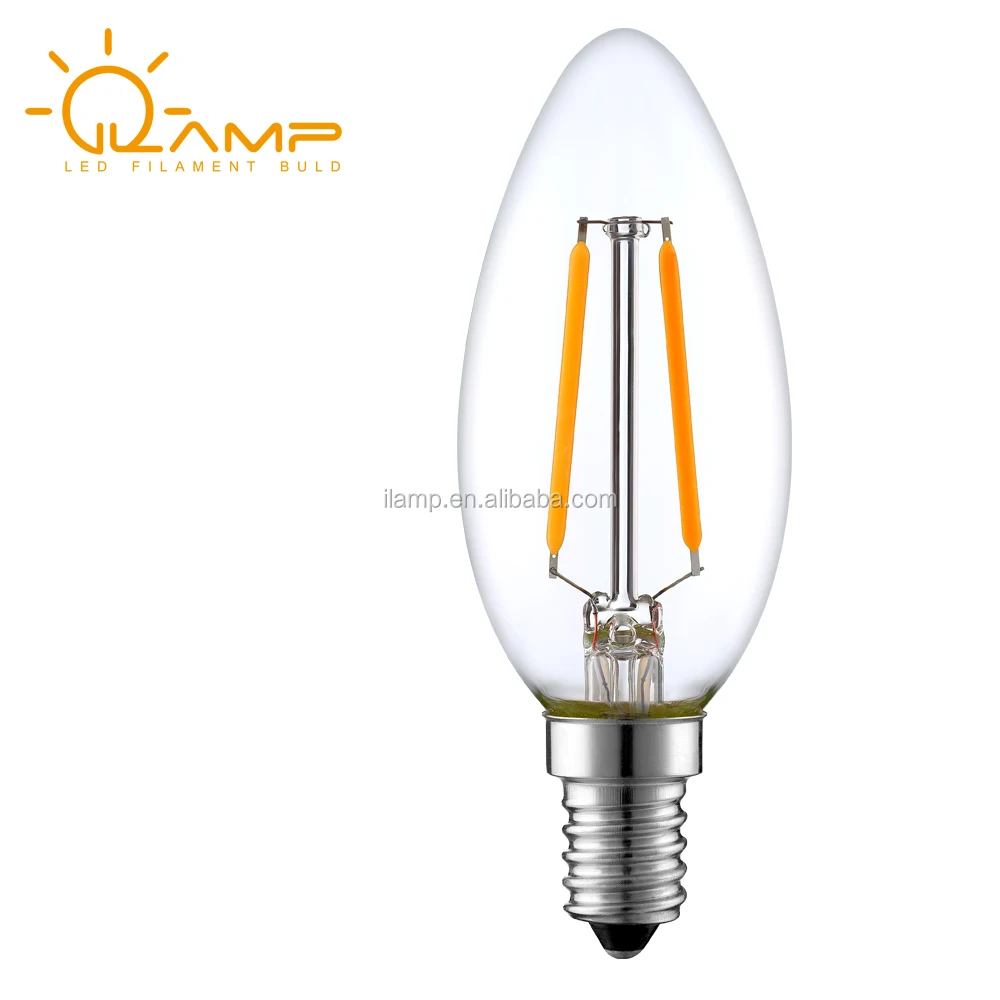 2 Watt (25W Equivalent) 2700K Candelabra Base (E-12/E-14) Soft White Dimmable Decorative Candle effect LED Light Bulbs
