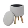 Small Modern Design Dinning Cahir,Storage Stool with Wooden Legs for Living Room,Hotel,Restaurant
