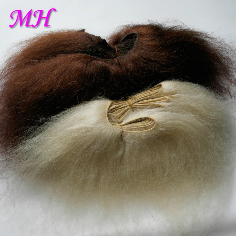 Washed White Black Yak Hair Used For Beard Christmas Wigs And Lion