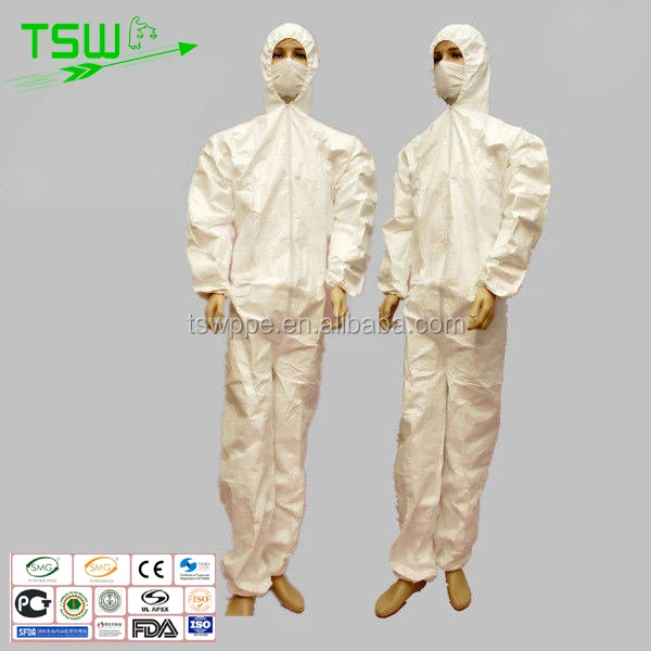 Disposable coverall with hood and boot