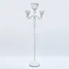 Wedding wrought iron 5 arms White metal flower stand candelabra