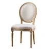 French Dining Louis Xvi Style Wood Frame Fabric Solid Antique Furniture Oval Round Back Dining Chair