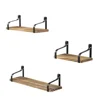 Amazon Hot Sale Floating Shelves Wall Mounted Set of 3, Rustic Wood Wall Storage Shelves for Bedroom, Living Room, Kitchen