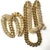 High Quality Iced Out Prong Cuban Chain Diamond Sharp Cuban Chain