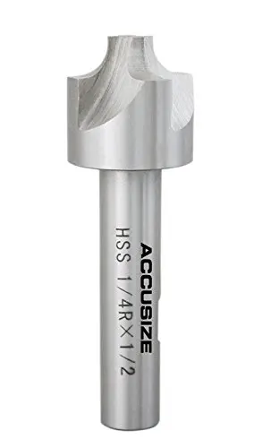 Accusize Tools - HSS Corner Rounding End Mill (1/4", Shank Dia: 1/2")