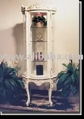 Solid Carved Wood French Provincial Half Moon Bent Gl Curio Solid Carved Wood French Provincial Half Moon Bent Gl Curio Cabinet
