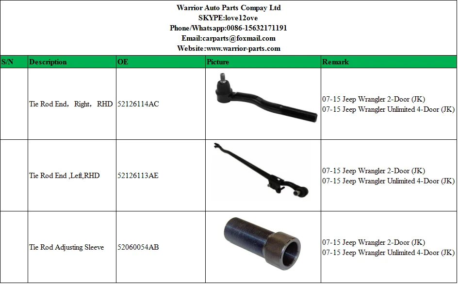 52060054ab Tie Rod Adjusting Sleeve For 0717 Jeep Wrangler Jk Rhd Only