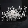 High quality rhinestone pearls bride crown comb wedding tiaras