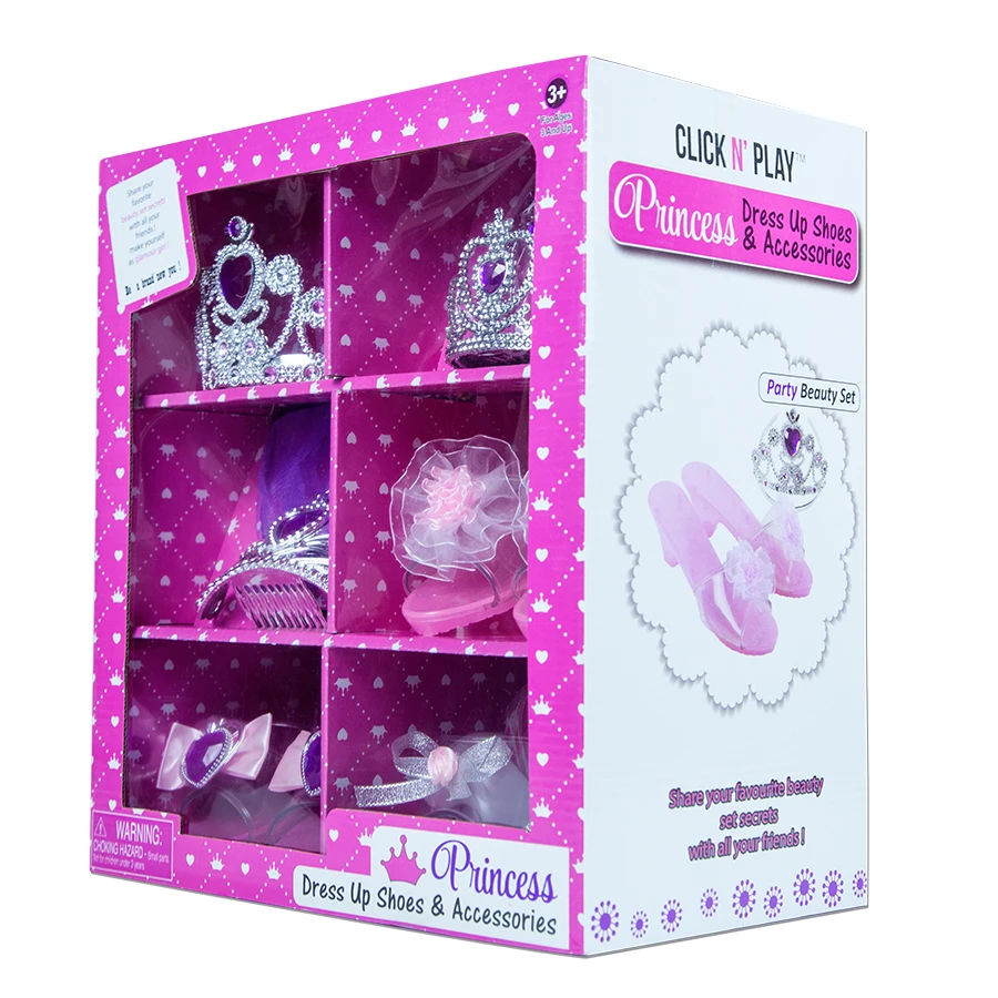 *Novelty fashion girls beauty play set toys! princess dress up set & Play Shoes and Tiara (Includes 3 Pairs of Shoes + 3 Tiaras).jpg