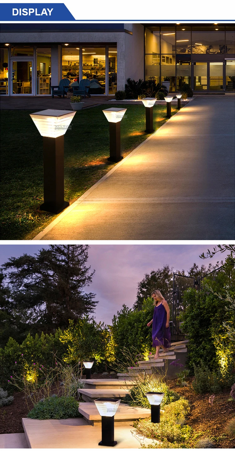 ALLTOP Waterproof outdoor 5w integrated solar panel powered garden led landscape lawn yard lighting