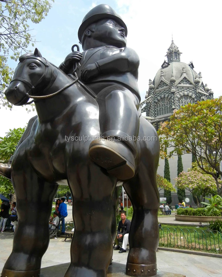 ボテロ彫刻等身大ブロンズ太った男乗馬馬像販売| Alibaba.com