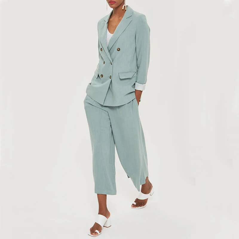 MASSIMO DUTTI Denim And Linen Suit Blazer in Blue | Lyst