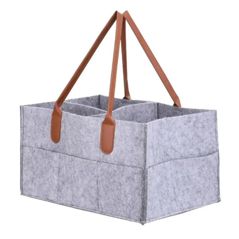 Felt Material Baby Diaper Fashion Custom Multi-Functional Toiletries Finishing Felt Tote Handbag For Wholesale