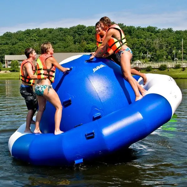 inflatables on lake