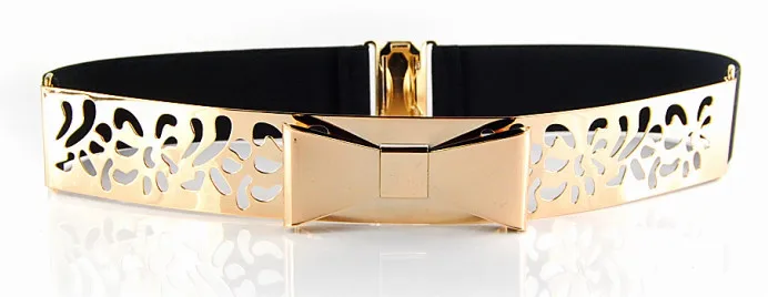 Hot Sale Fashion Gold Metal Stretch Waist Belt For Lady Dress