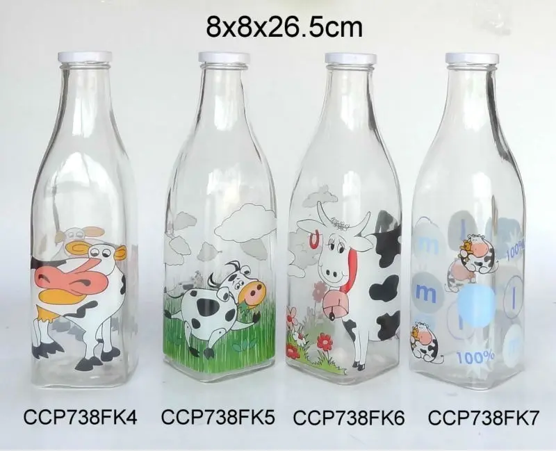Ccp434b 1l Glass Milk Bottle With Embossed Design Buy Glass Bottle
