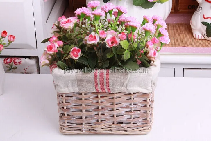 grey wicker hanging baskets