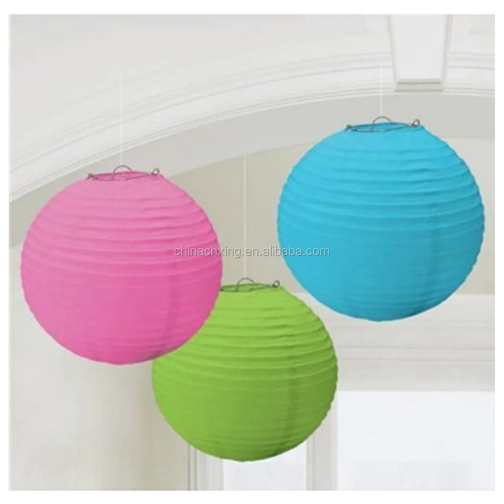 pink and green paper lanterns