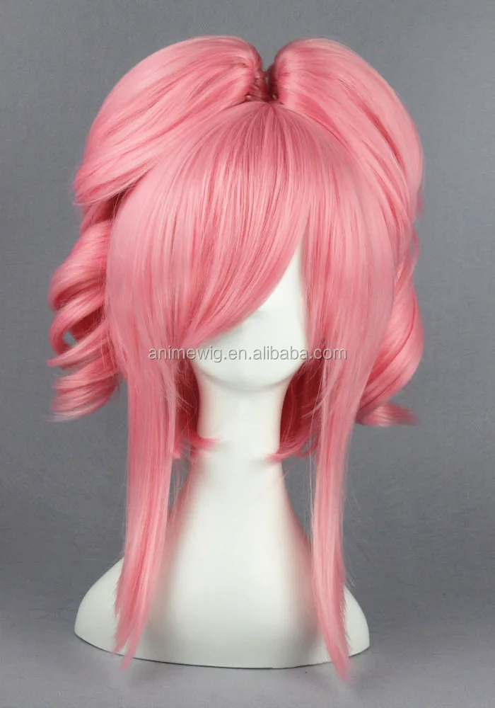 High Quality 45cm Short Code Geassanya Alstreim Pink Curly Synthetic