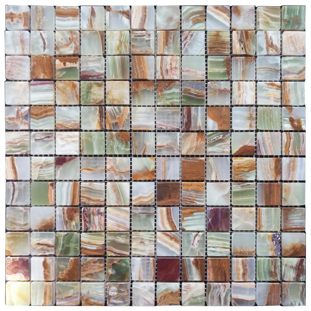 Natural onyx stone mosaic wall tile from factory supply