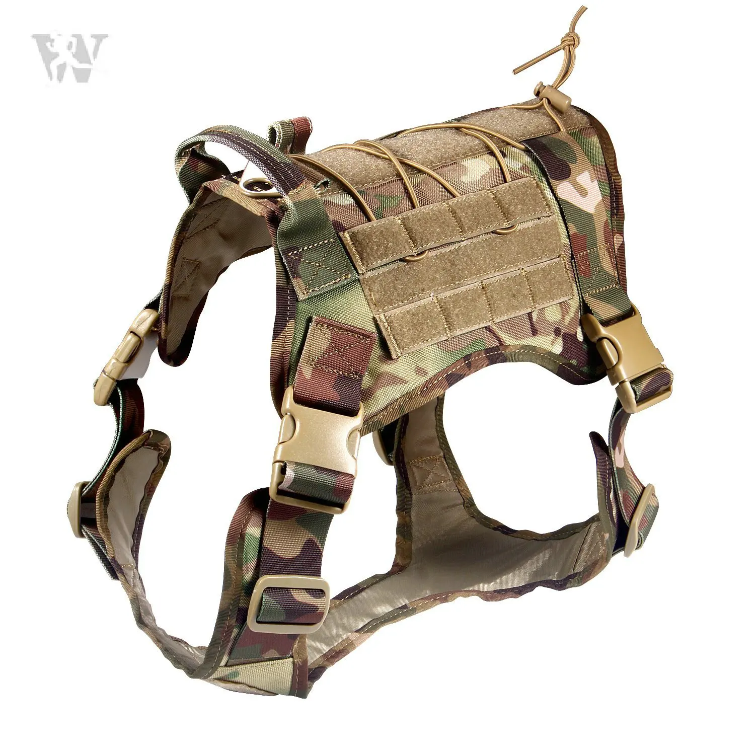 Factory Custom Molle Tactical Dog Vest Harness Dog Bag Carrier Camping ...