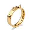 Punk style stainless steel self defense rivet ring women
