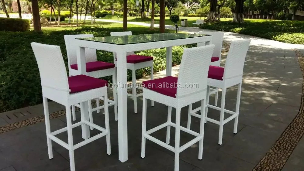 2016 Hot Sale Bar Rattan High Top Table And Chairs/ Rattan Bar