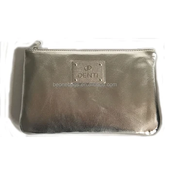 Silver Color Leather Korean Cosmetic Bag Designer Korea Product On Silver Color Leather Korean Cosmetic Bag Designer Korea Product On