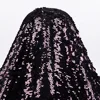 Eco-Friendly Feature Embroidered Tulle Reversible Dark Purple Sequin On Fabric
