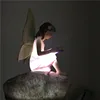 Wholesale Hot Sale Reading fairy with solar LED light Resin Fairy Garden Kits