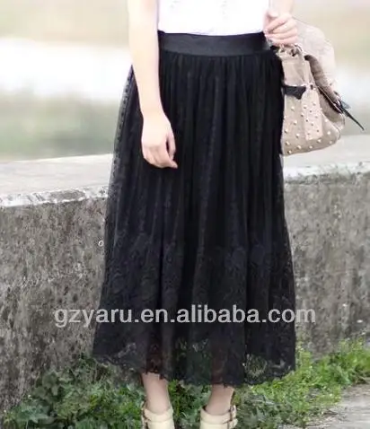 black lace skirt plus size