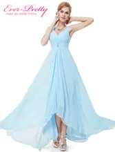 Long Evening Dresses Ever Pretty Plus Size EP09983BK Double V Neck Rhinestones High Low Weddings Events Special Occasion Dresses