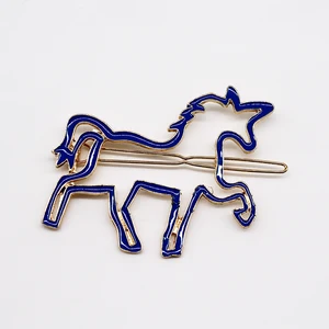 hot sell metal unicorn hair clip for girl